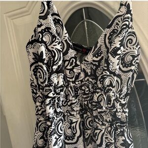 Black and White Floral Women's Dress